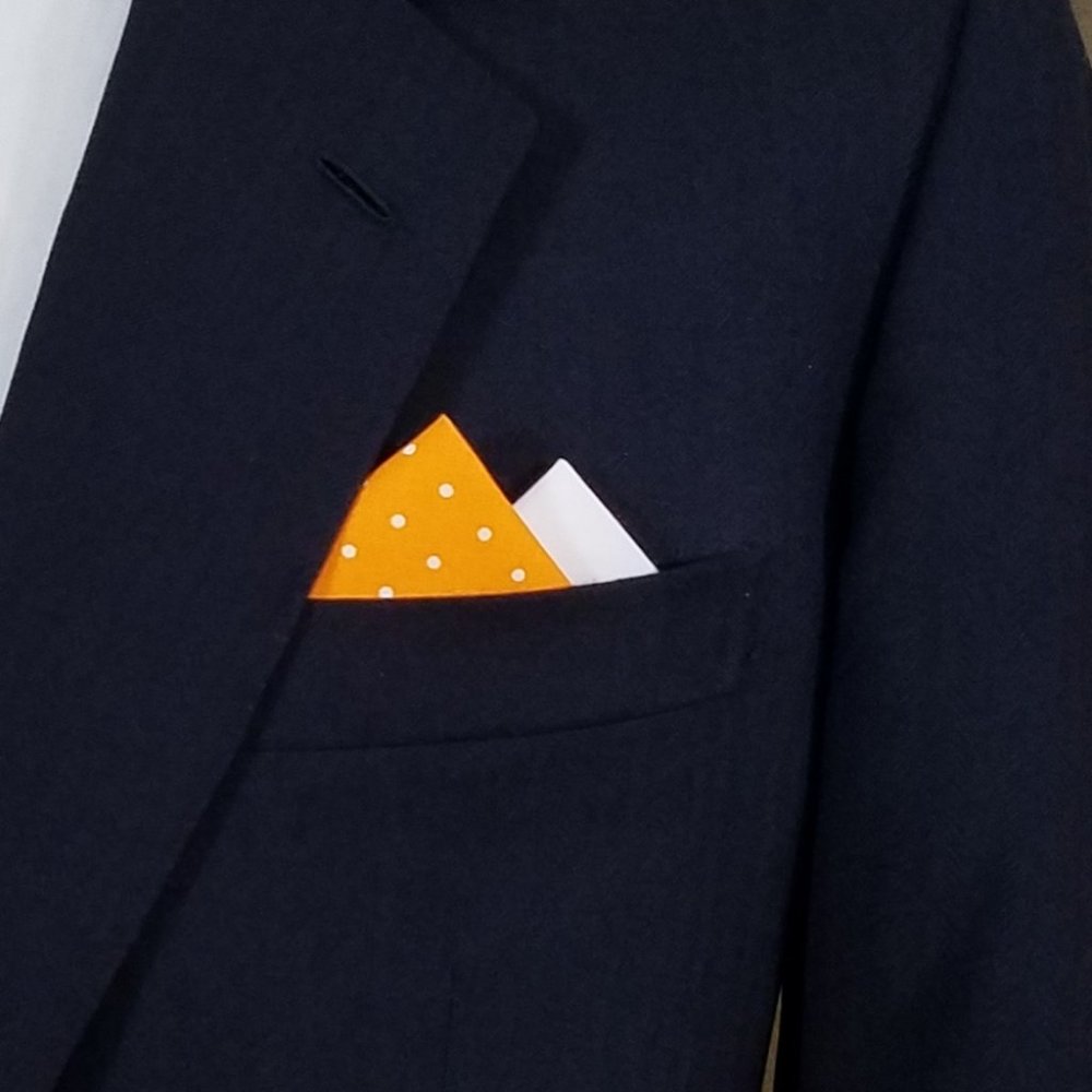 NEW - Contrasting Color 100% Cotton Pre-Folded Pocket Square Handkerchief Insert